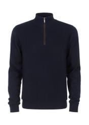 Men's cotton navy blue sweater SWEMT-0132-69(Z24)-03