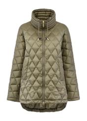 Quilted women's jacket in olive color KURDT-0550-57(Z24)-04