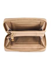 Beige leather medium women's wallet PORES-0898R-1B(W26), product view inside on white background.