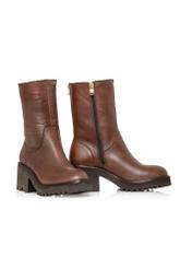 Brown insulated leather women's ankle boots BUTYD-1133-89(Z24)-02