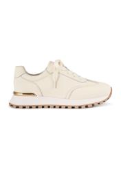 Women's cream leather sneakers BUTYD-1270-0B(W26), side view of the product on a white background.