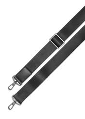 Black leather men's briefcase TORMS-0508-99(W26), view of the product strap on a white background.