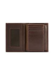 Brown leather men's wallet PORMS-0672-1H(Z26), product view from the inside on a white background.-01