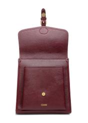 Burgundy medium elegant women's backpack TOREC-0985A-49(Z25), front product view on white background.