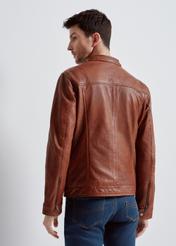 Brown leather jacket for men KURMS-0326-1363(W24)-03