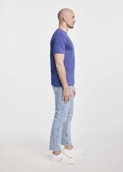 Blue cotton men's T-shirt TSHMT-0120-61(W25)-04