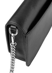 Black women's handbag with chain TOREC-1047-99(Z25), close-up of the product detail on a white background.
