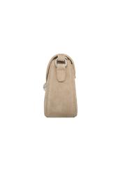 Small women's suede handbag in cool beige TORES-1405-1K(Z26). Side view on a white background.