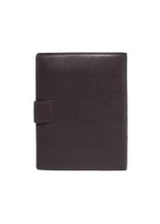 Brown men's wallet made of genuine leather PORMS-0710-1H(Z26), product view from the back on a white background.