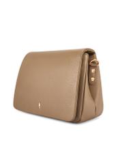Dark brown leather women's handbag TORES-0911 F-1K(W26) - diagonal product view, on a white background.