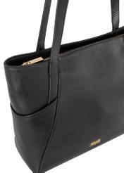Black leather shopper bag TORES-0980-99(W24)-07