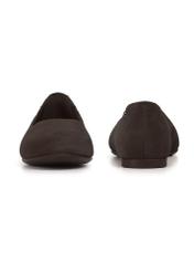 Women's suede ballet flats in brown color BUTYD-1247-1I(W26), front and back view of the product on a white background.