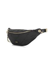 Black quilted women's bag TOREN-0266A-99(Z25) - diagonal view of the product on a white background.