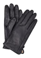 Black men's leather gloves REKMS-0087-99(Z25) - front product view on white background.