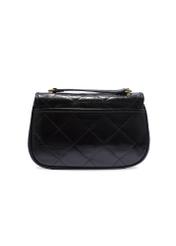 Black patent leather women's handbag TORES-1297-99(W26), product view from the back on a white background.