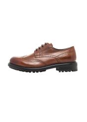 Brown leather men's shoes BUTYM-0548-1H(Z26), side view of the product on a white background.