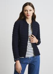 Women's navy blue quilted jacket KURDT-0363-69(W22)-01