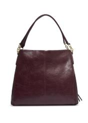 Burgundy leather women's shopper handbag TORES-0636-4D(Z26), product view from the back on a white background.