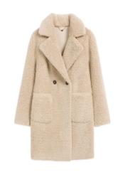 Women's fur coat with double-breasted fastening FUTDP-0018-81(Z25), product view from the front on a white background.