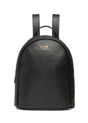 Black leather women's backpack TORES-1228-99(W26), product view from the front on a white background.