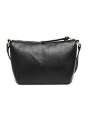 Small black women's handbag made of imitation leather TOREC-1367-9I(Z26), product view from the back on a white background.