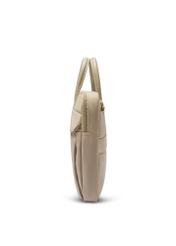Beige women's laptop bag TOREN-0344-1A(W26), side product view on white background.
