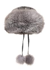 Women's hat with natural fox fur CZADF-0049-9J(Z26), front view on a white background.