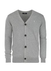 Grey men's cotton cardigan KARMT-0003-91(W24)-04