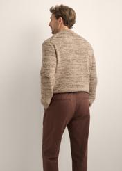 Brown men's sweater SWEMT-0194-1K(Z26), product view from the back on the model. Half of the silhouette visible.
