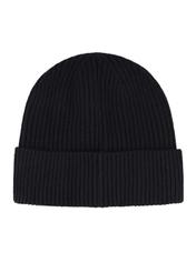 Black men's woolen hat CZAMT-0085-99(Z26), product view from the back on a white background.