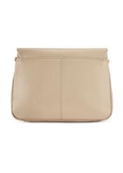 Beige leather women's handbag TORES-0911F-1B(W26) - product view from the back, on a white background.