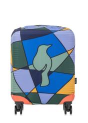 Colorful cover for small suitcase AW-013-0003-15-S(W25), view of the product on the suitcase on a white background.