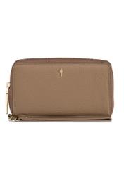 Beige leather women's belt wallet PORES-0897-81(Z23)-01