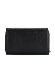Large black leather women's wallet PORES-0801R-98(Z25), product view from the back on a white background.