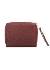 Small red leather women's wallet PORES-0815-4C(W26), back view of the product on a white background.