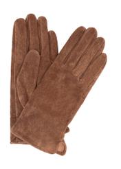 Camel suede gloves REKDS-0099-24(Z25) - front product view on white background.