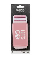 Luggage belt in pink color AW-011-0002-5D(W26), front view of the product in the packaging on a white background.