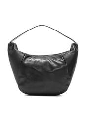 Black leather hobo bag TORES-1135A-99(Z25), product view from the back on a white background.