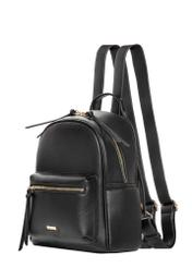 Black small women's backpack TOREC-1256-99(Z26), diagonal product view on a white background.