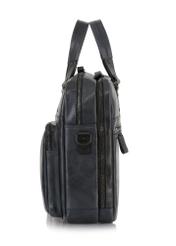 Men's navy blue leather bag TORMS-0100-69(W23)-03