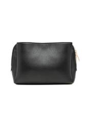 Black leather women's shoulder bag TORES-1244-99(W26), product view from the back on a white background.