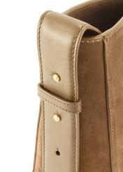 Beige leather women's handbag TORES-1251-1B(W26) - close-up of detail, on white background.