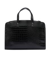 Black croco women's bag TOREC-1143-9G(W26), product view from the back on a white background.