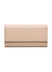 Beige large women's wallet POREC-0398A-1B(Z26) - product view from the front on a white background.