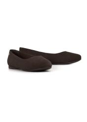 Women's suede ballet flats in brown color BUTYD-1247-1I(W26), diagonal product view on a white background.
