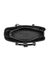 Black women's handbag with monogram TOREC-0831A-98(Z25) - top view of the product on a white background.