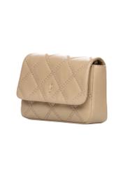 Small beige leather women's handbag TORES-1044-1B(W26), diagonal product view on white background.