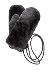 Black women's gloves made of natural fur REKDF-0033-99(Z25)