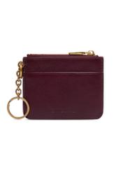 Small burgundy leather case PORES-0995-4D(Z26), product view from the back on a white background.