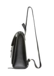Black medium elegant women's backpack TOREC-0985A-99(Z25), product visible from the side on a white background.